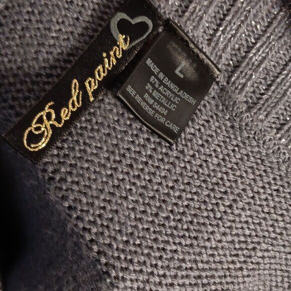 Red Paint Gray Sweater Dress - Picture 5 of 6